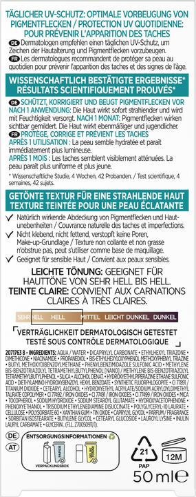 Nährwerte und Zutaten L'Oréal Paris Bright Reveal (Sonnenmilch, SPF 50+, 50 ml, 50 g)
