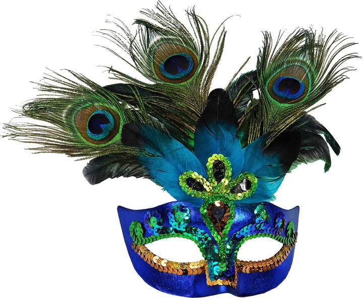 Produktbild Widmann Maske Domino Pfau Federn