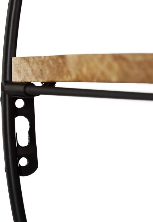 Image du produit Relaxdays Étagère murale ronde, bois et métal (50 x 18,5 x 50 cm)