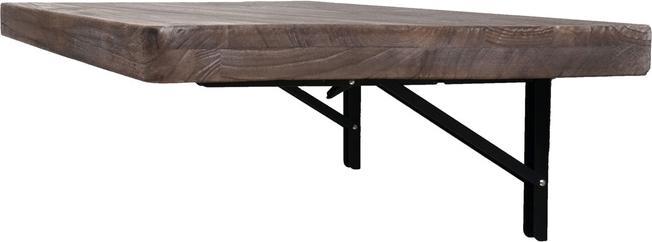 Produktbild Swisshandel24 Wandtisch HWC-H48, Wandklapptisch Wandregal Tisch, klappbar Massiv-Holz 120x60cm shabby braun