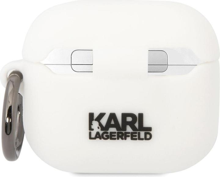 Image du produit Karl Lagerfeld KLA3RUNIKH Coque AirPods 3 blanche/blanche Silicone Karl Head 3D (Sac pour écouteurs)