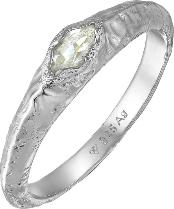 Actual product image Haze & Glory Ring Amethyst Light Green Rough Structure 925 Sterling Silver (58, 925 Silver)