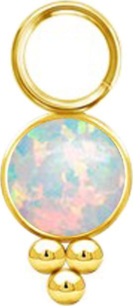 Image du produit Star Piercing Anhänger vergoldet Opal weiss mit Kugeln (sans laiton, Acier chirurgical 316L)