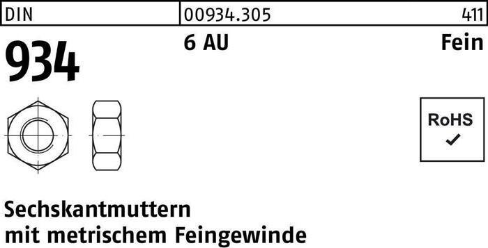 Produktbild Sechskantmutter DIN 934 M 42 x 3 6 Automatenstahl (M42)