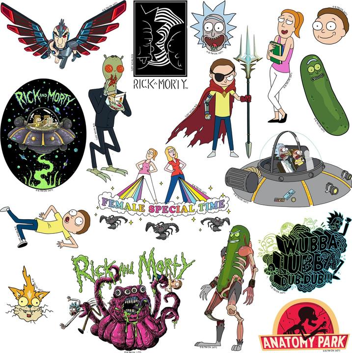 Actual product image Rick And Morty Deluxe Stickers (Pack of 100)