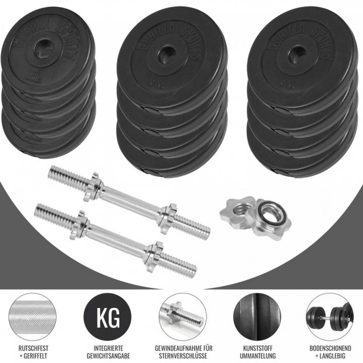 Produktbild Gorilla Sports Hantelset (4 x 1.25 kg, 8 x 2.5 kg)
