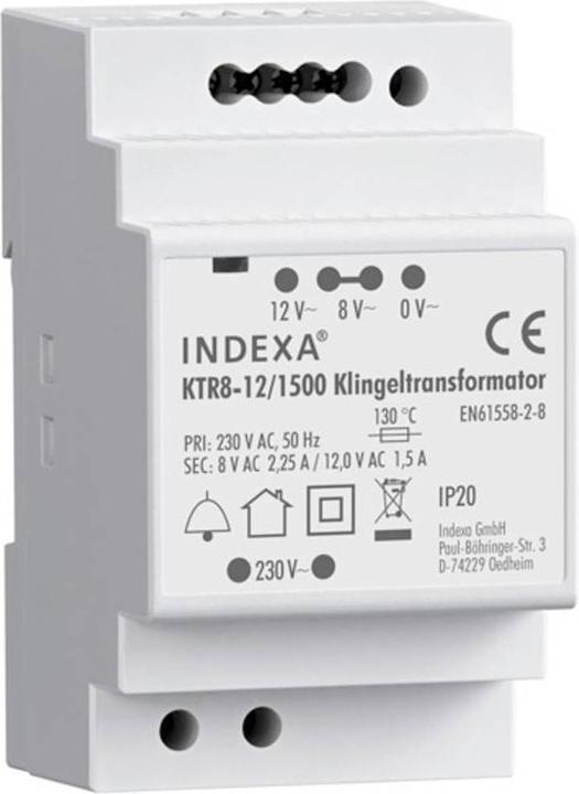 Pentatech 32126 Bell transformer 8 V/AC, 12 V/AC