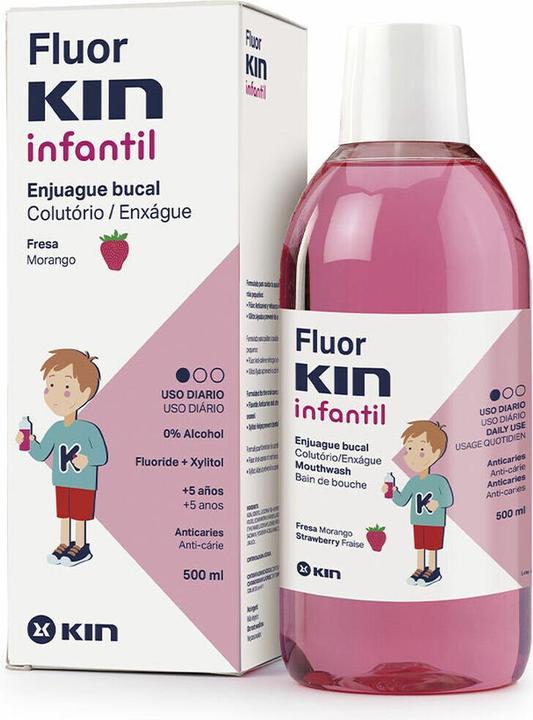 KIN FLUORKIN INFANTIL Mundwasser anticaries fresa 500 ml (500 ml, Mundspülung)