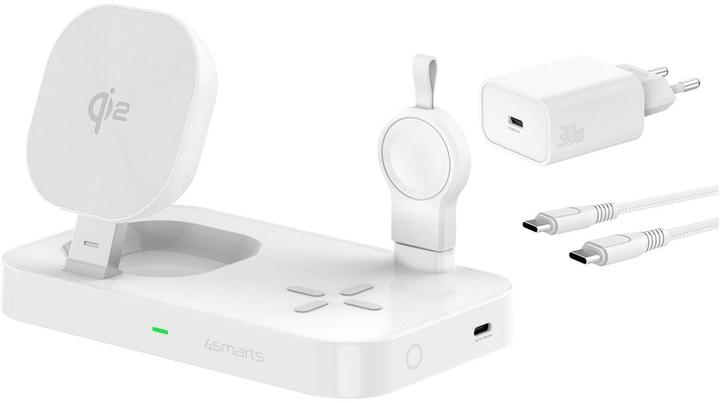 Actual product image 4smarts Qi2 Ladestation Trident mit Charger für Samsung Watch, weiss (25 W)