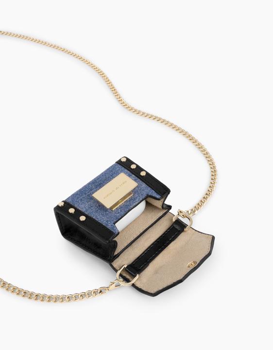 Productafbeelding iDeal Of Sweden AirPods Mini Tas Paloma Herwerkt Denim (Koptelefoon tas)