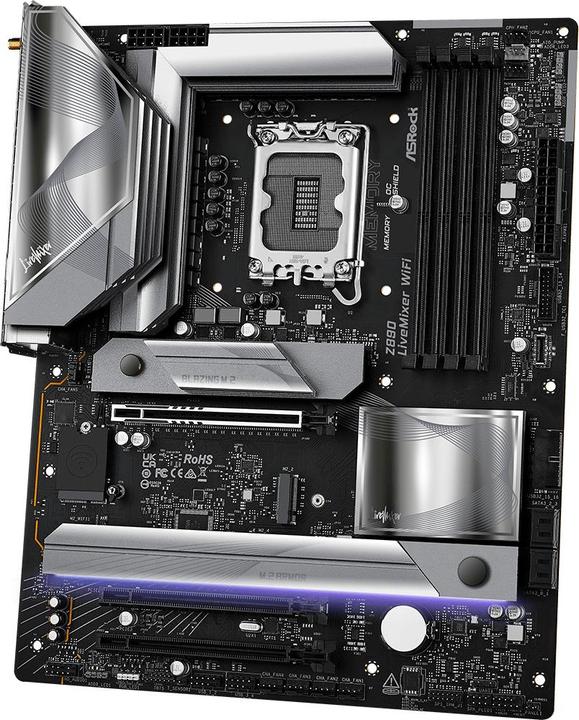 Produktbild AsRock Z890 LiveMixer WiFi Intel DDR5 S1851 (LGA 1851, Intel Z890, ATX)
