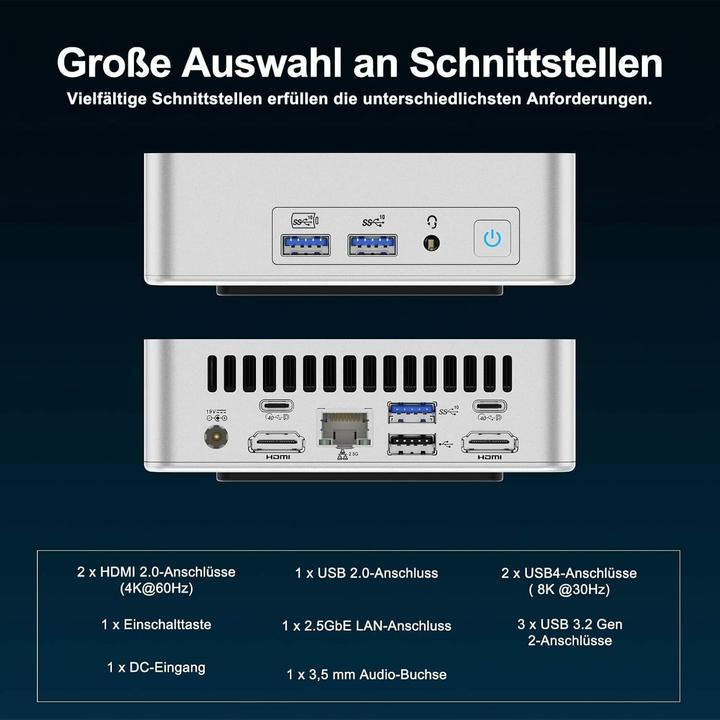 Immagine prodotto Geekom Mini-PC XT12 Pro con Intel Core i9 (Intel Core i9-12900H, 32 GB, 1000 GB, Grafica Intel Iris)