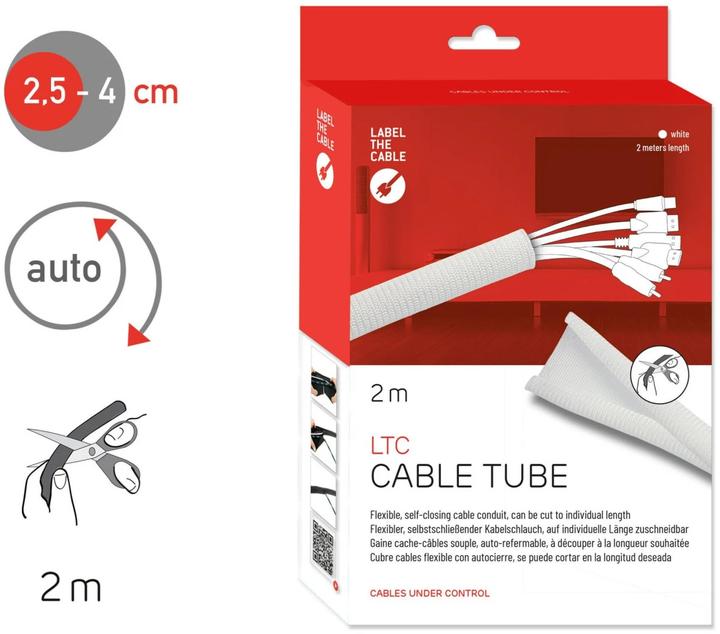 Immagine prodotto Label-the-cable Organizzatore di cavi bianco 1 pezzo (LTC 5120) (Tubo cavi, 200 cm)