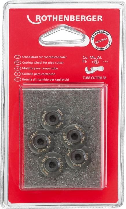 Immagine prodotto Rothenberger Rotella di ricambio Rotella di taglio Ø 18,5 mm Profondità di taglio 3 mm Acciaio temprato ad alta (Ruota del sarto)