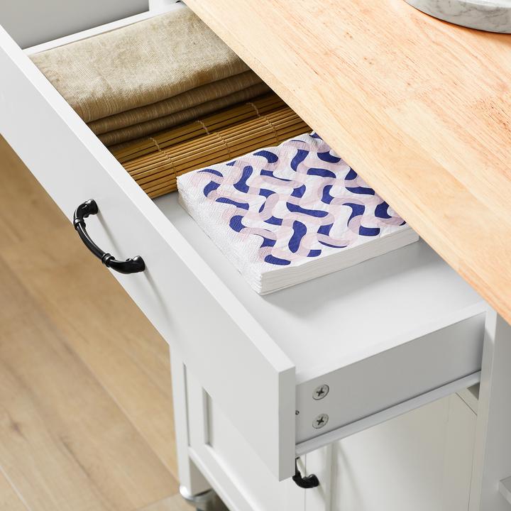 Actual product image SoBuy Design kitchen cabinet white Kitchen trolley with drawers