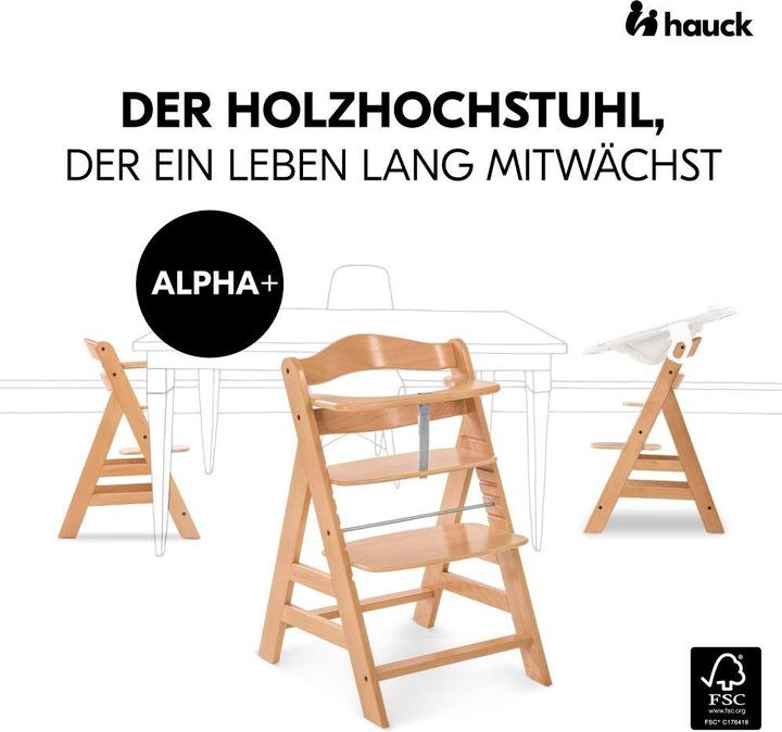Produktbild Hauck Hochstühle Hochstuhl Alpha Plus Natur im Sparset - inkl. (Hochstuhl)