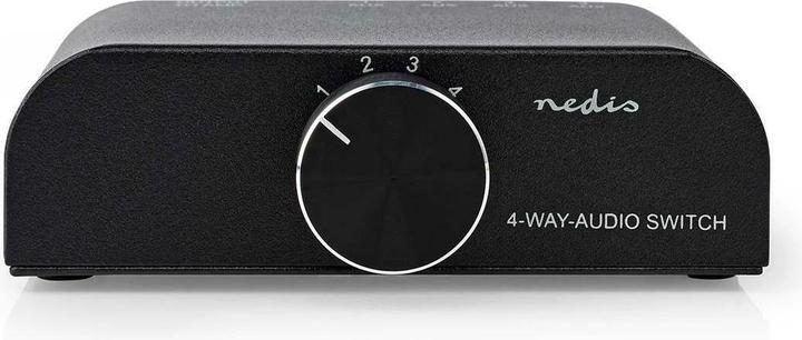 Image du produit Nedis Commutateur audio analogique | 4 port(s) | Connexions - Entrée : 1x entrée audio 3,5 mm / 3x (2 (Analogique -> Numérique)