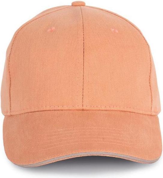 Actual product image K-up 6-panel organic cotton cap with contrasting sandwich design (One size)