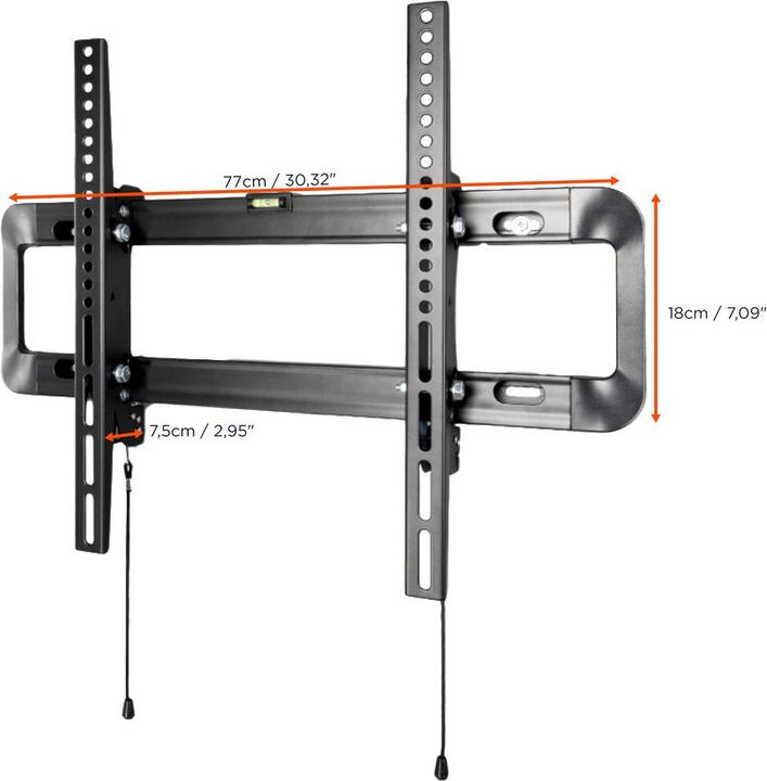 Produktbild Celexon Fixed-T7075 - Klammer - für LCD TV - Schwarz - Bildschirmgrösse: 106.7-177.8 cm ( (Wand, 70", 45 kg)