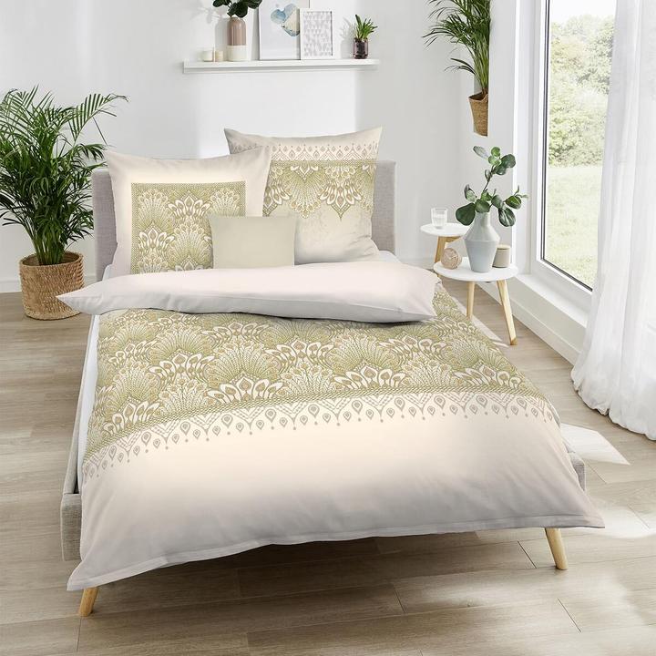 Actual product image Kaeppel Beaver bed linen Venice olive (Duvet cover, 135x200 cm, 80x80 cm)