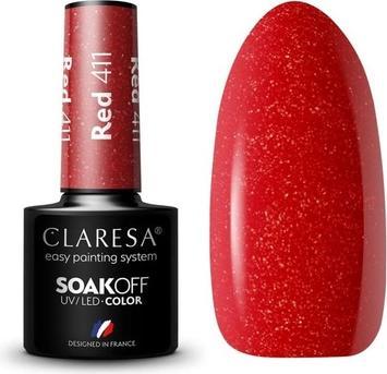Produktbild Claresa Soak Off UV/LED Red hybrid varnish 411 5g (411 RED UV, UV-Gel Lack)