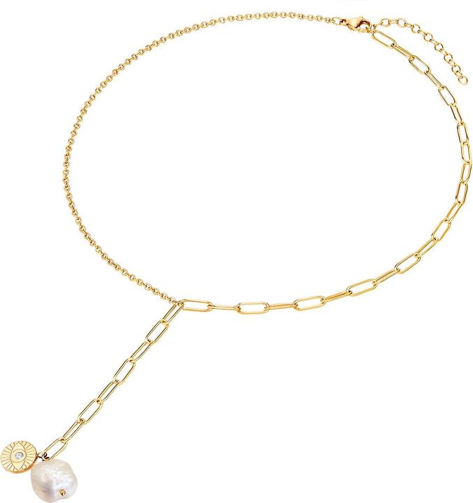 Image du produit Lulu & Jane Femmes Acier Inoxydable Preciosa Perle d'Eau Douce Or Jaune 40,0 cm Chaîne de base + 5,0 cm (Acier inoxydable, 40 - 45 cm)