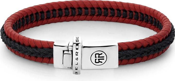 Rebel & Rose Armband Dual Twisted RR-L0138-S-L+ Herren (20 cm, Kalbsleder, Sterling Silber 925)