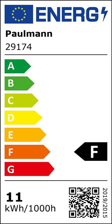 Energie-Label Paulmann T8 Röhre EVG G13 (G13, 11 W, 1250 lm, 1 x, F)