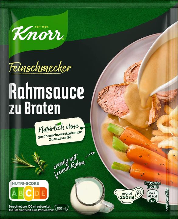 Produktbild Knorr Feinschmecker Rahmsauce zu Braten ergibt 250 ml (36 g)