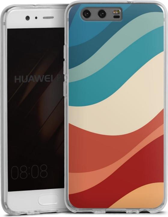 DeinDesign Silikon Hülle für Huawei P10 Handyhülle Case Smartphone Schutzhülle Farbe Farbverlauf Welle (Huawei P10)