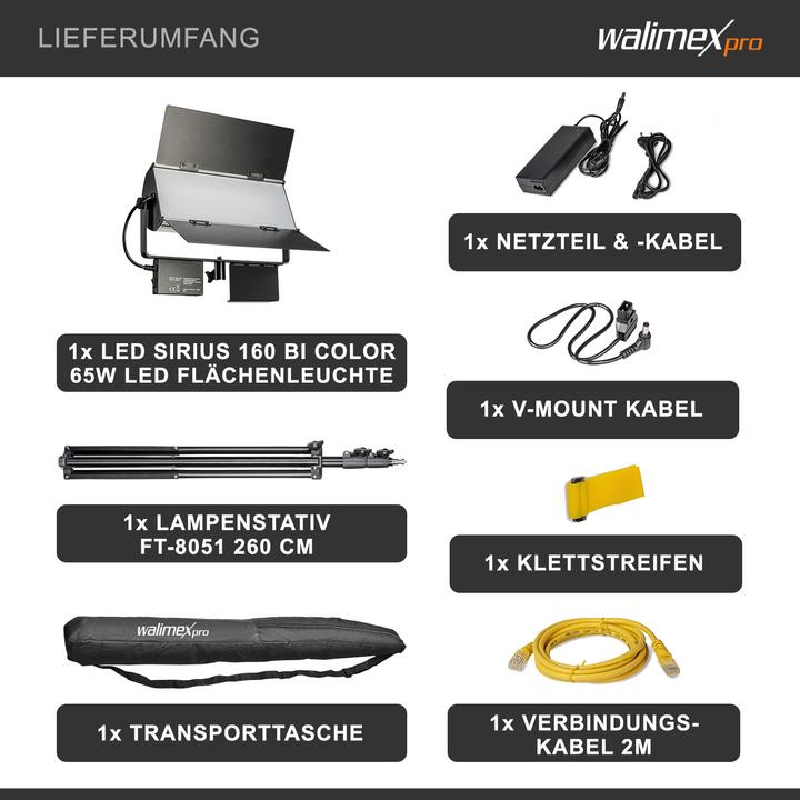 Image du produit Walimex pro par LED Sirius 160 Bi Color (éclairage de studio)