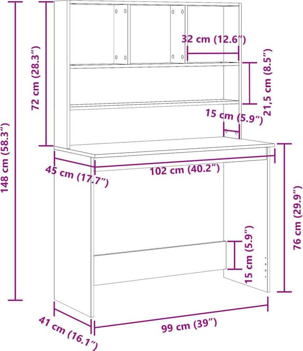 Actual product image VidaXL Mathilde (102 x 45 x 148 cm)