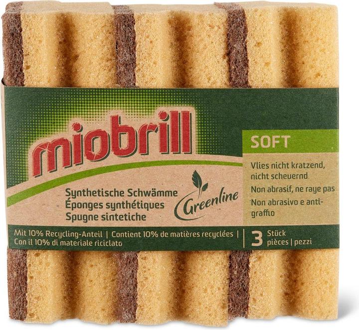 Miobrill Greenline synthetic sponges soft (3 pcs.)