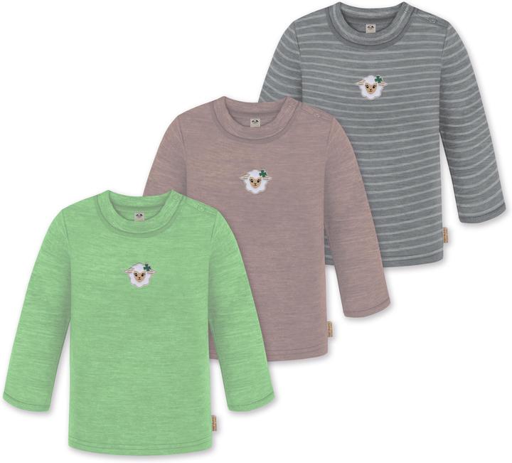 Actual product image Normani 3-pack baby merino longsleeve "Taupo" - 9475 (110)