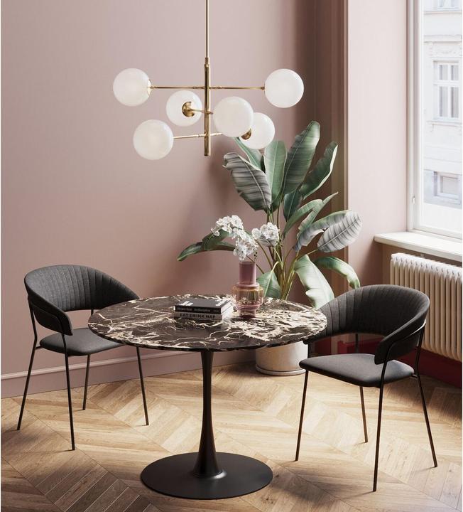 Actual product image Kare Design Table Schickeria Marble Black Ø110cm (110 x 110 x 74 cm)