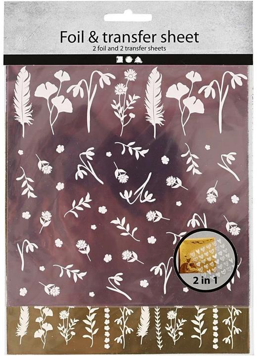 Image du produit Creativ Company Feuille de transfert 15 x 15 cm, 2 pièces, Bordeaux/or (2 x)