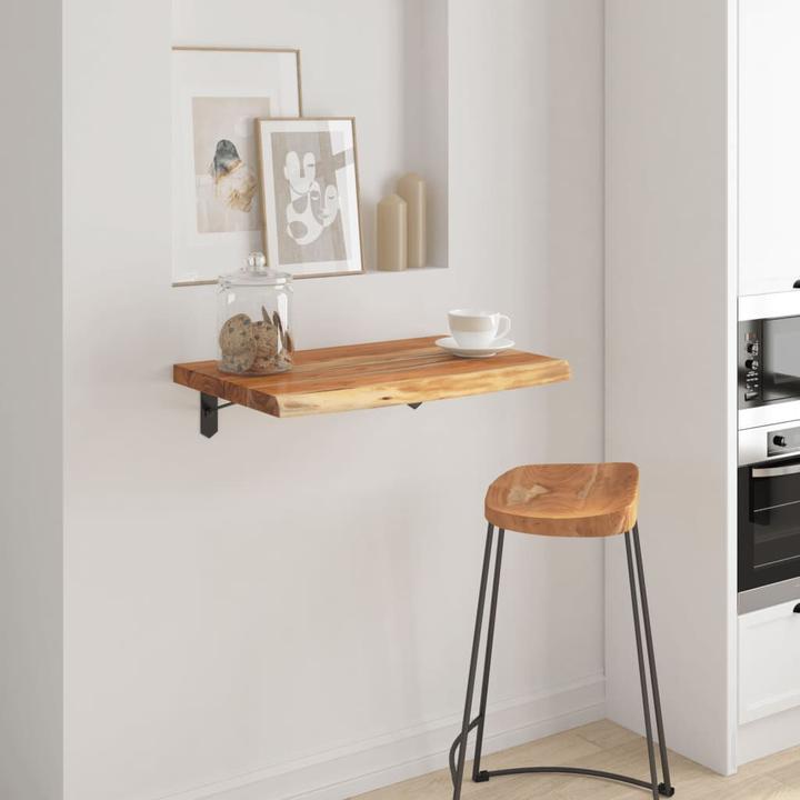 Produktbild VidaXL Wandregal Quadratisch Baumkante Hängeregal Büro Regal Massivholz Akazie (40 x 40 x 2,5 cm)