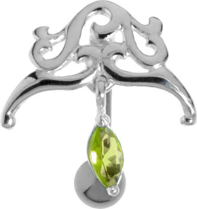 Bijouteria Bauchpiercing (Chirurgenstahl 316L, Silber 925, Zirkonia)