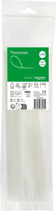 Immagine prodotto Schneider Fascette Thorsman, dimensioni: 300X3,6 mm, PU=100 pezzi Colore: chiaro IMT46417 (Fascette in plastica, 300 mm, 100 pz.)