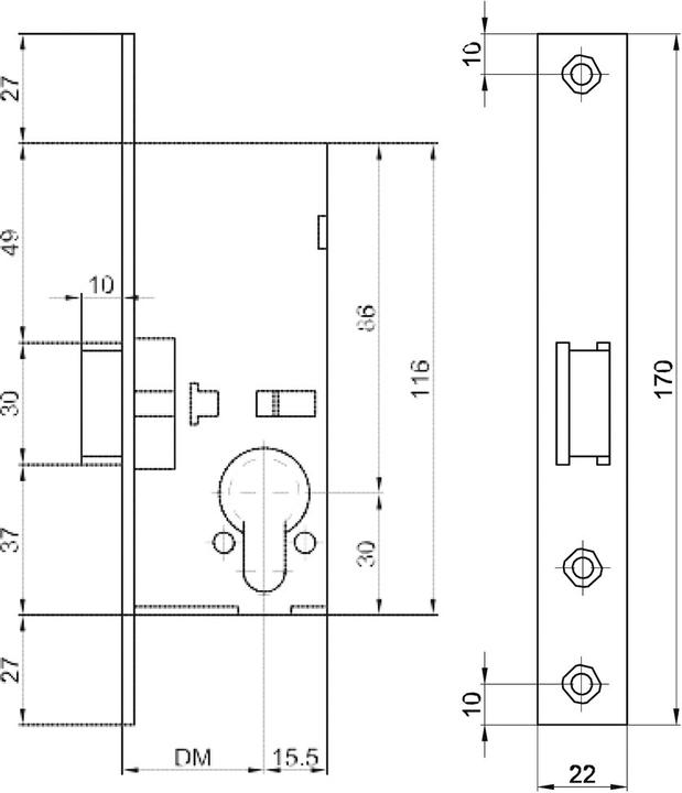 Actual product image MSL Tubular frame mortise latch lock PORTA 1922