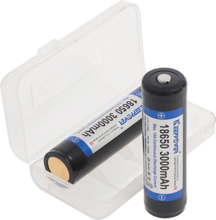 Produktbild Keeppower 18650 3000mAh 3,6V - 3,7V 69x18,85mm Li-Ion-Akku PCB geschützt (1 Stk., 18650, 3000 mAh)
