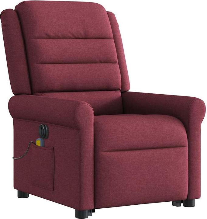 Actual product image VidaXL Electric massage chair with stand-up aid wine red fabric