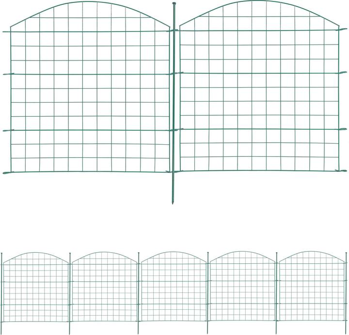 Produktbild Wiltec Gartenzaun Set 5 Elemente Oberbogen Teichzaun Maschendrahtzaun Steckzaun