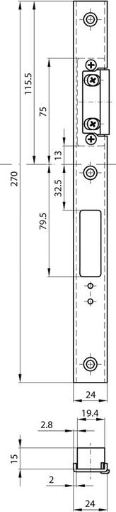 Actual product image MSL U-closing plates VariFlex BV-19421 (Striking plate)