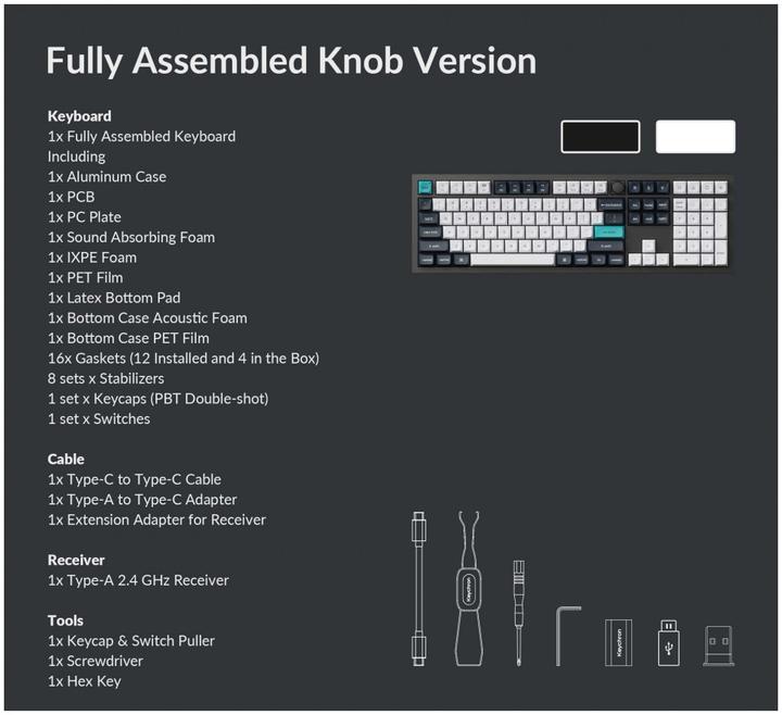 Immagine prodotto Keychron Q6 Max (Q6M-M4) QMK/VIA Tastiera meccanica personalizzata senza fili - Interruttore a banana 100%