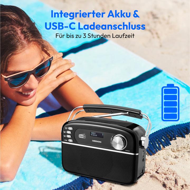 Image du produit Medion DAB+ Radio LIFE E66809 Noir (DAB+ DAB, FM, Bluetooth)