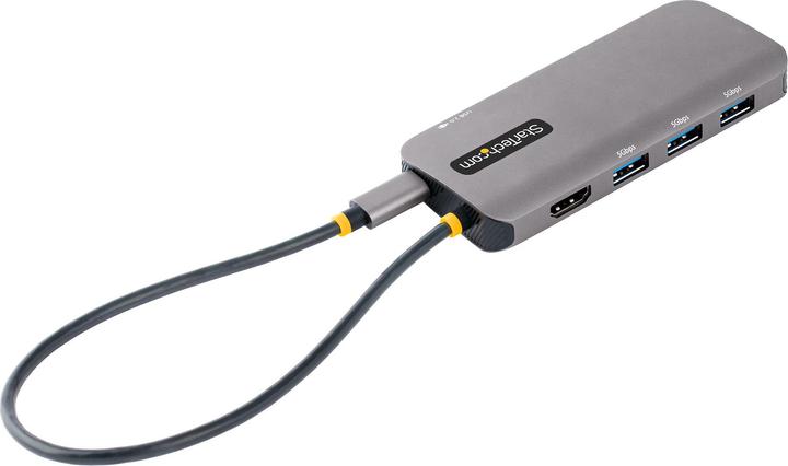 Produktbild StarTech com 127B-USBC-MULTIPORT, Verkabelt, USB 3.2 Gen 1 (3.1 Gen 1) Type-C, 100 W, 10,100,1000 Mb (USB-C, 4 Ports)