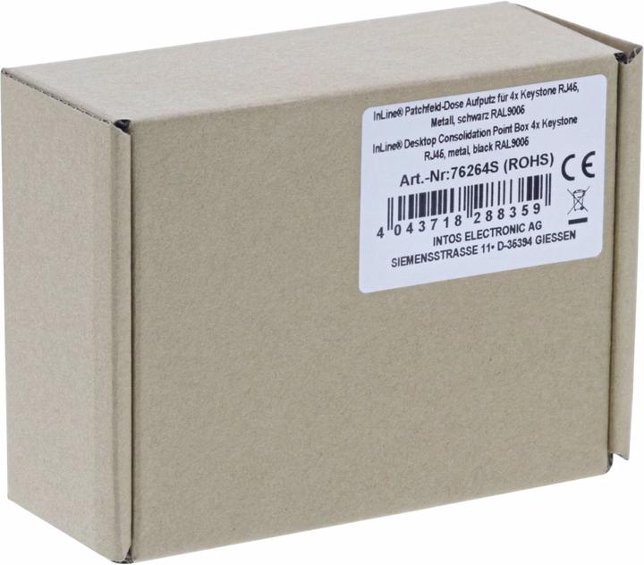 Produktbild InLine Patchfeld-Dose Aufputz für 4x Keystone RJ45