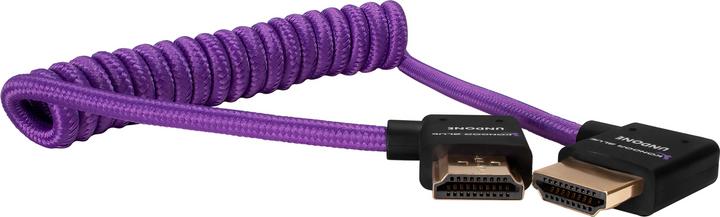 Actual product image Kondor Blue GERALD UNDONE Right Angle Full HDMI Cable 12"-24" Coiled (Purple) (0.61 m, HDMI)