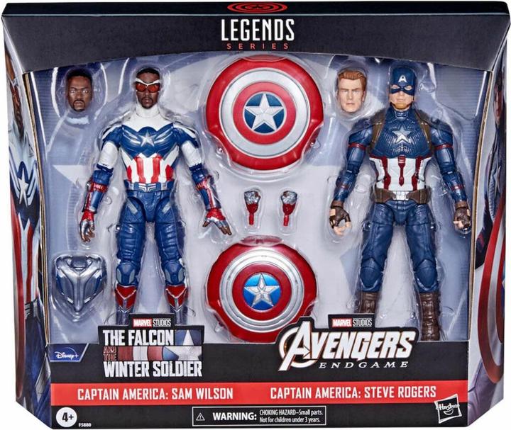 Produktbild Hasbro Marvel Legends Series Captain America Twin Pack, 15cm MCU Figuren von Steve Rogers und Sam W